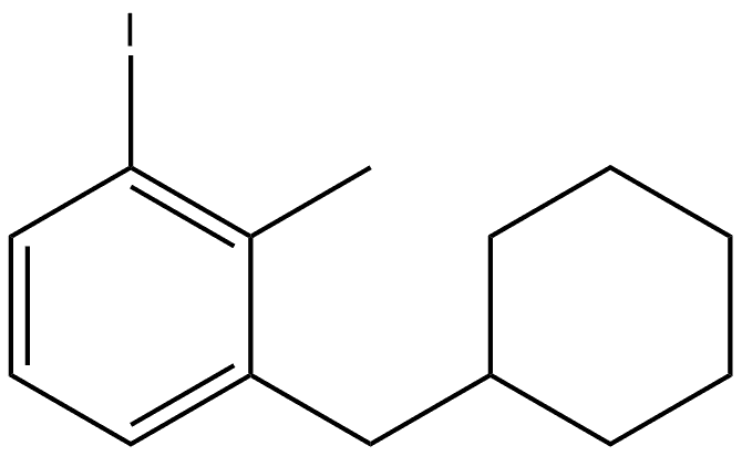 1-(Cyclohexylmethyl)-3-iodo-2-methylbenzene Structure