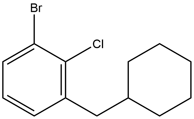 Benzene, 1-bromo-2-chloro-3-(cyclohexylmethyl)- Structure