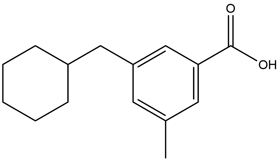 3-(Cyclohexylmethyl)-5-methylbenzoic acid Structure