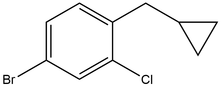 Benzene, 4-bromo-2-chloro-1-(cyclopropylmethyl)- Structure