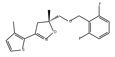 Isoxazole, 5-[[(2,6-difluorophenyl)methoxy]methyl]-4,5-dihydro-5-methyl-3-(3-methyl-2-thienyl)-, (5R)- Structure