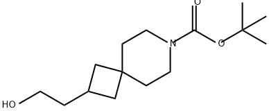 7-Azaspiro[3.5]nonane-7-carboxylic acid, 2-(2-hydroxyethyl)-, 1,1-dimethylethyl ester 구조식 이미지