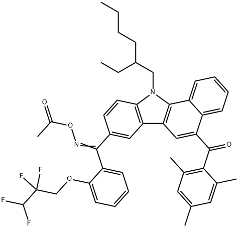 Methanone, [8-[[(acetyloxy)imino][2-(2,2,3,3-tetrafluoropropoxy)phenyl]methyl]-11-(2-ethylhexyl)-11H-benzo[a]carbazol-5-yl](2,4,6-trimethylphenyl)- Structure