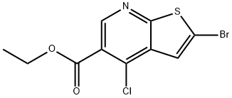 Thieno[2,3-b]pyridine-5-carboxylic acid, 2-bromo-4-chloro-, ethyl ester Structure