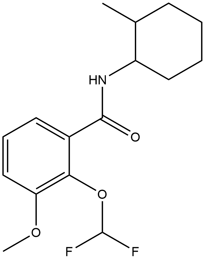 2-(Difluoromethoxy)-3-methoxy-N-(2-methylcyclohexyl)benzamide Structure