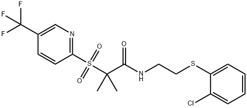 Propanamide, N-[2-[(2-chlorophenyl)thio]ethyl]-2-methyl-2-[[5-(trifluoromethyl)-2-pyridinyl]sulfonyl]- Structure