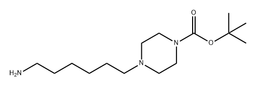 1-Piperazinecarboxylic acid, 4-(6-aminohexyl)-, 1,1-dimethylethyl ester 구조식 이미지