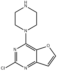 Furo[3,2-d]pyrimidine, 2-chloro-4-(1-piperazinyl)- Structure