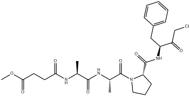 L-Prolinamide, N-(4-methoxy-1,4-dioxobutyl)-L-alanyl-L-alanyl-N-[(1S)-3-chloro-2-oxo-1-(phenylmethyl)propyl]- Structure