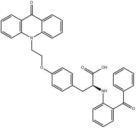 N-(2-Benzoylphenyl)-O-[2-(9-oxo-10(9H)-acridinyl)ethyl]-L-tyrosine Structure