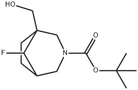 1,1-Dimethylethyl 8-fluoro-1-(hydroxymethyl)-3-azabicyclo[3.2.1]octane-3-carboxylate Structure