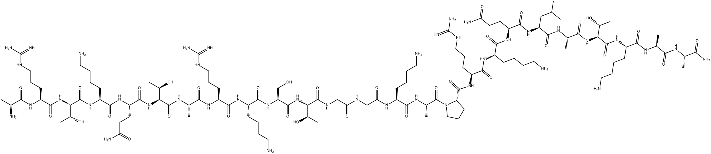 L-Alaninamide, L-alanyl-L-arginyl-L-threonyl-L-lysyl-L-glutaminyl-L-threonyl-L-alanyl-L-arginyl-L-lysyl-L-seryl-L-threonylglycylglycyl-L-lysyl-L-alanyl-L-prolyl-L-arginyl-L-lysyl-L-glutaminyl-L-leucyl-L-alanyl-L-threonyl-L-lysyl-L-alanyl- Structure