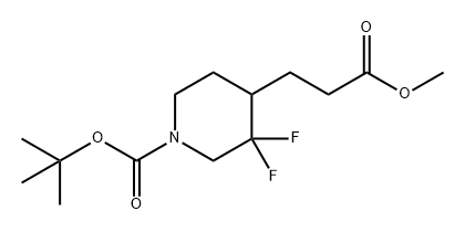 4-Piperidinepropanoic acid, 1-[(1,1-dimethylethoxy)carbonyl]-3,3-difluoro-, methyl ester Structure