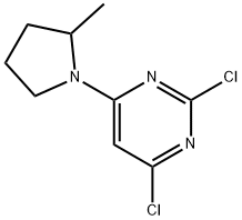 Pyrimidine, 2,4-dichloro-6-(2-methyl-1-pyrrolidinyl)- Structure