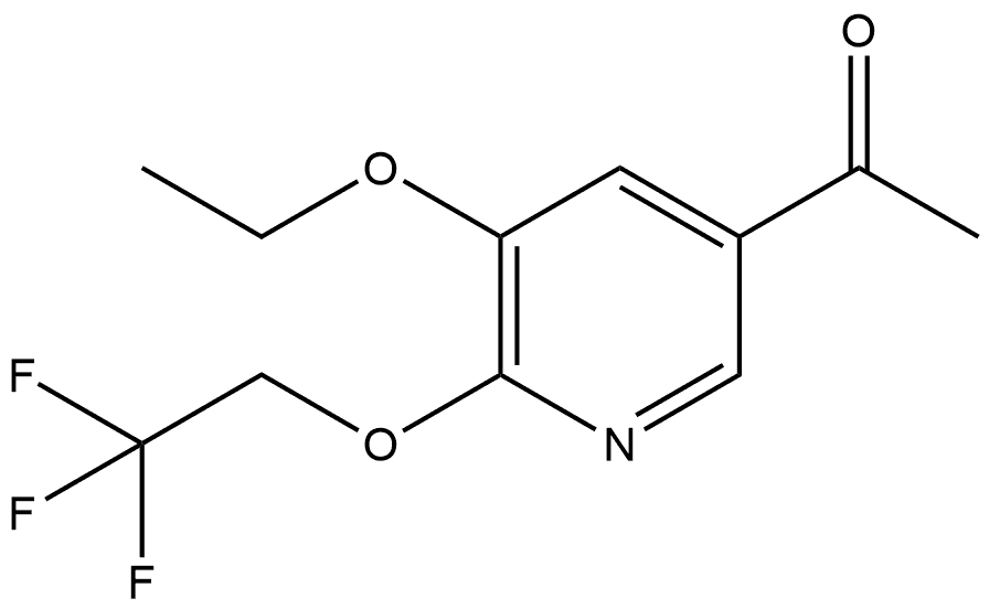 Ethanone, 1-[5-ethoxy-6-(2,2,2-trifluoroethoxy)-3-pyridinyl]- Structure