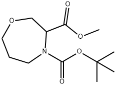 1,4-Oxazepine-3,4(5H)-dicarboxylic acid, tetrahydro-, 4-(1,1-dimethylethyl) 3-methyl ester Structure