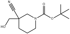 1-Piperidinecarboxylic acid, 3-cyano-3-(hydroxymethyl)-, 1,1-dimethylethyl ester Structure