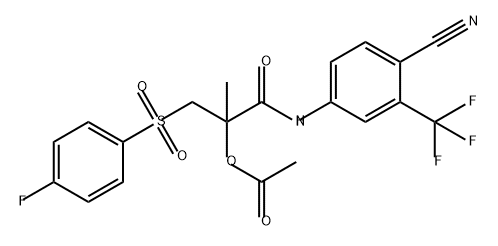 Propanamide, 2-(acetyloxy)-N-[4-cyano-3-(trifluoromethyl)phenyl]-3-[(4-fluorophenyl)sulfonyl]-2-methyl- Structure