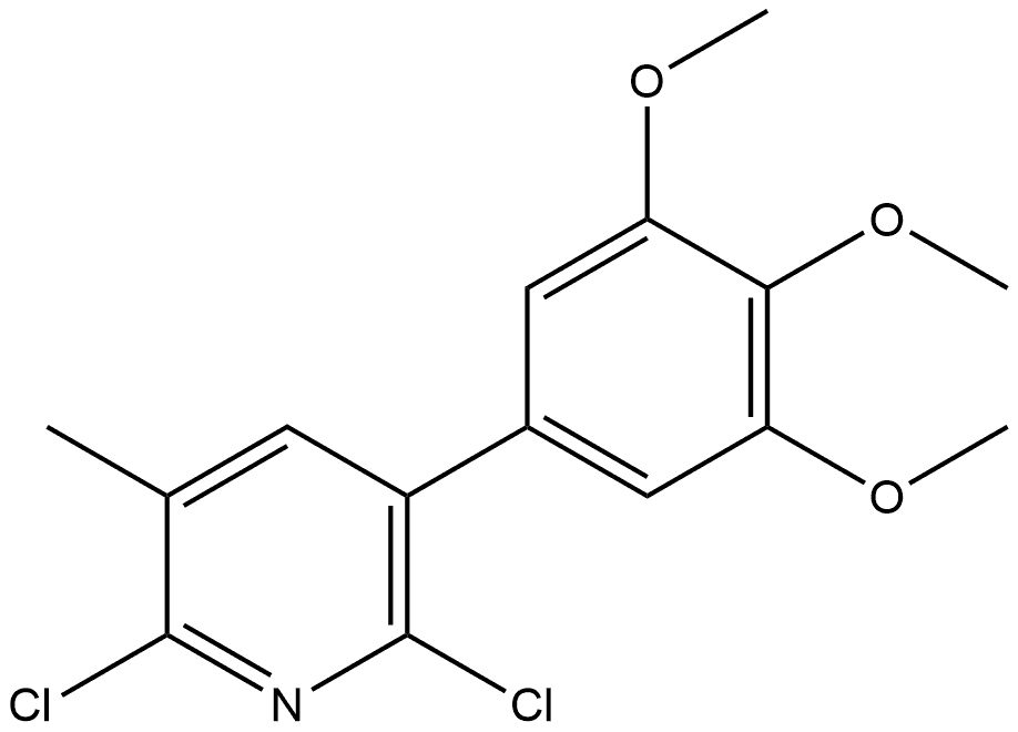 2,6-Dichloro-3-methyl-5-(3,4,5-trimethoxyphenyl)pyridine Structure