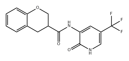 2H-1-Benzopyran-3-carboxamide, N-[1,2-dihydro-2-oxo-5-(trifluoromethyl)-3-pyridinyl]-3,4-dihydro- Structure