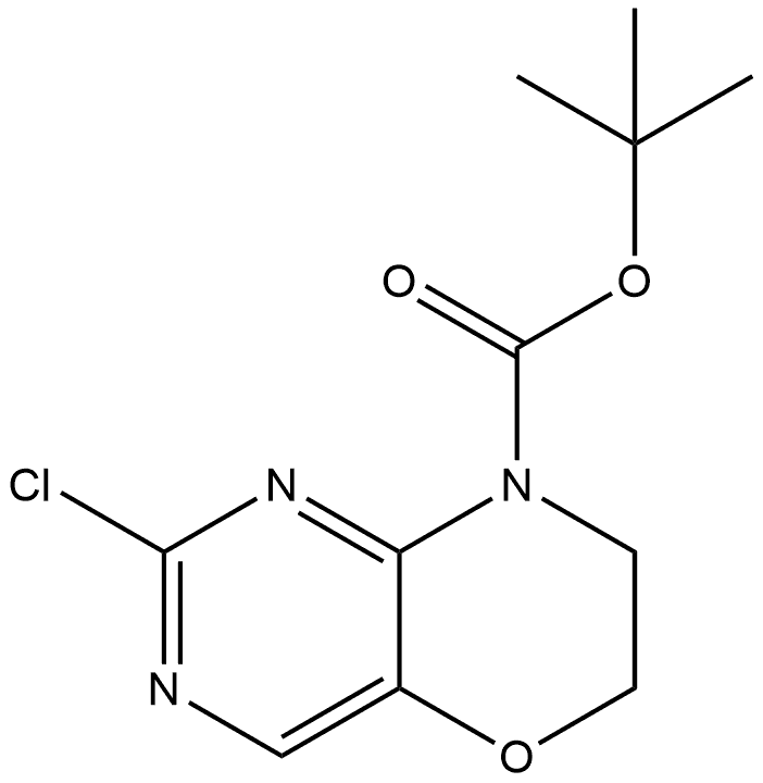 1,1-Dimethylethyl 2-chloro-6,7-dihydro-8H-pyrimido[5,4-b][1,4]oxazine-8-carboxylate 구조식 이미지