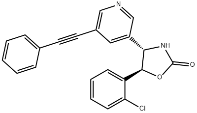 (4S,5S)-5-(2-Chlorophenyl)-4-[5-(2-phenylethynyl)-3-pyridinyl]-2-oxazolidinone Structure