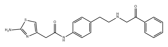 4-Thiazoleacetamide, 2-amino-N-[4-[2-[(2-oxo-2-phenylethyl)amino]ethyl]phenyl]- Structure