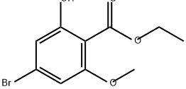 Benzoic acid, 4-bromo-2-hydroxy-6-methoxy-, ethyl ester 구조식 이미지