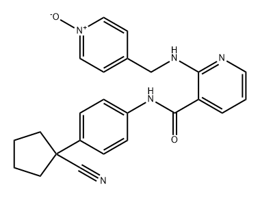 3-Pyridinecarboxamide, N-[4-(1-cyanocyclopentyl)phenyl]-2-[[(1-oxido-4-pyridinyl)methyl]amino]- Structure