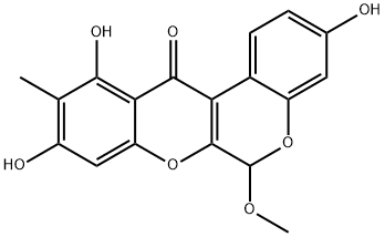 [1]Benzopyrano[3,4-b][1]benzopyran-12(6H)-one, 3,9,11-trihydroxy-6-methoxy-10-methyl- Structure