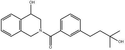 Methanone, (3,4-dihydro-4-hydroxy-2(1H)-isoquinolinyl)[3-(3-hydroxy-3-methylbutyl)phenyl]- Structure