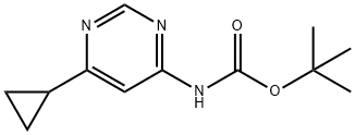 Carbamic acid, N-(6-cyclopropyl-4-pyrimidinyl)-, 1,1-dimethylethyl ester Structure