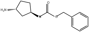 Carbamic acid, N-[(1R,3R)-3-aminocyclopentyl]-, phenylmethyl ester Structure