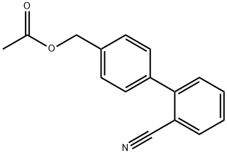 [1,1'-Biphenyl]-2-carbonitrile, 4'-[(acetyloxy)methyl]- 구조식 이미지