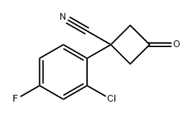 1-(2-Chloro-4-fluorophenyl)-3-oxocyclobutane-1-carbonitrile Structure