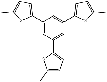 Thiophene, 2,2',2''-(1,3,5-benzenetriyl)tris[5-methyl- Structure