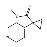 Cyclopropanecarboxylic acid, 1-(1-piperazinyl)-, methyl ester Structure