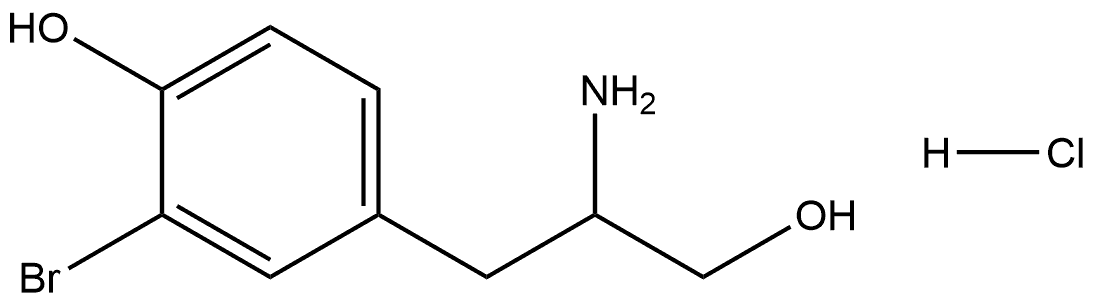 4-(2-amino-3-hydroxypropyl)-2-bromophenol  hydrochloride Structure
