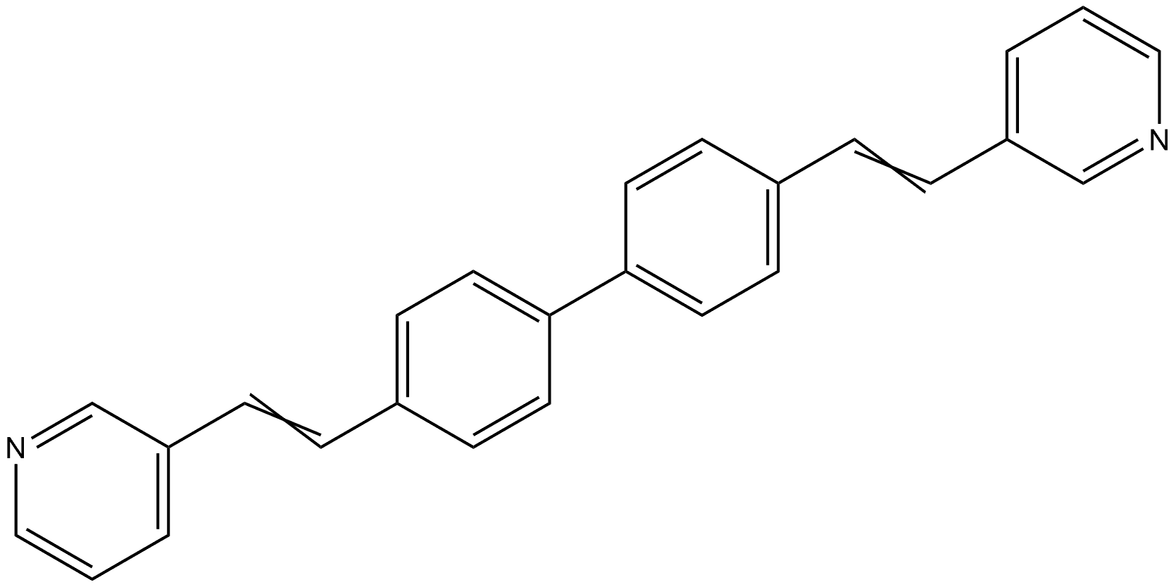 Pyridine, 3,3'-[[1,1'-biphenyl]-4,4'-diyldi-(1E)-2,1-ethenediyl]bis- Structure