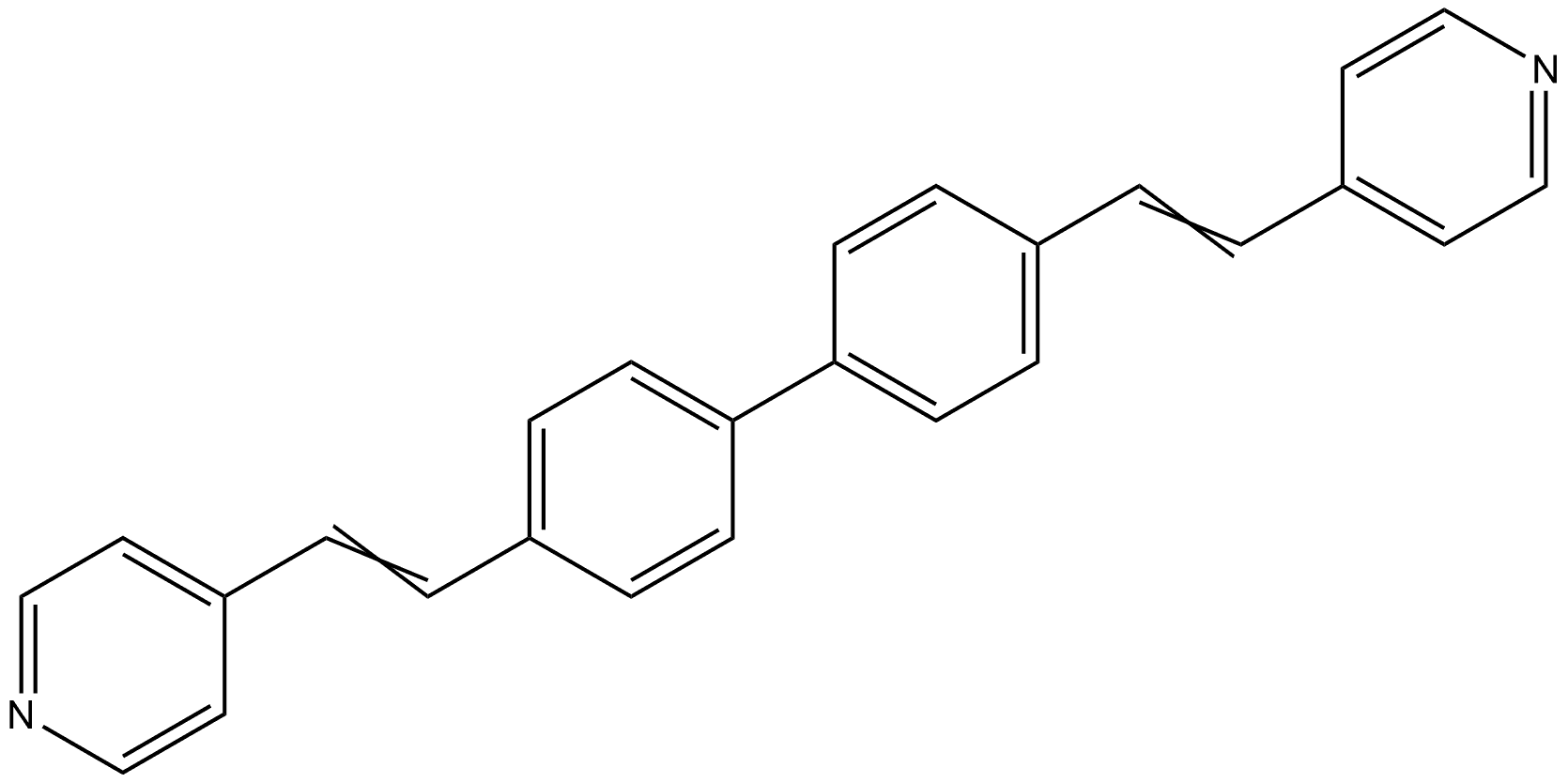 Pyridine, 4,4'-[[1,1'-biphenyl]-4,4'-diyldi-(1E)-2,1-ethenediyl]bis- Structure