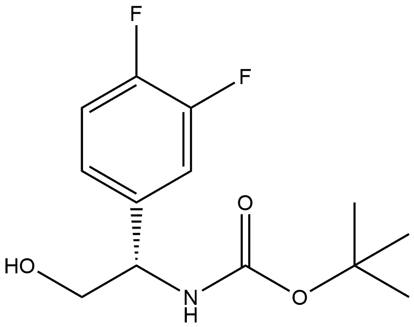 tert-butyl N-[(1S)-1-(3,4-difluorophenyl)-2-hydroxyethyl]carbamate 구조식 이미지