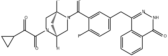 1,2-Ethanedione, 1-cyclopropyl-2-[(1S,4S)-5-[5-[(3,4-dihydro-4-oxo-1-phthalazinyl)methyl]-2-fluorobenzoyl]-2,5-diazabicyclo[2.2.1]hept-2-yl]- Structure