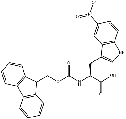 Tryptophan, N-[(9H-fluoren-9-ylmethoxy)carbonyl]-5-nitro- 구조식 이미지