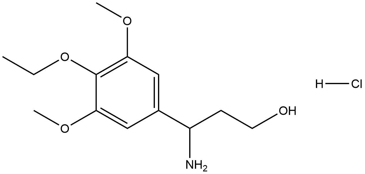 Benzenepropanol, γ-amino-4-ethoxy-3,5-dimethoxy-, hydrochloride (1:1) Structure