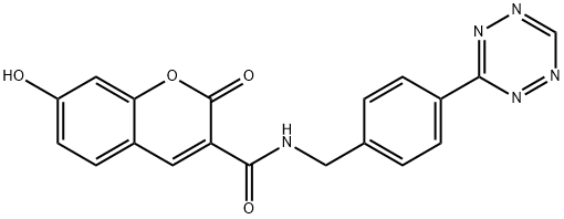 N-(4-(1,2,4,5-tetrazin-3-yl)benzyl)-7-hydroxy-2-oxo-2H-chromene-3-carboxamide Structure