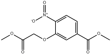 3-Methoxycarbonylmethoxy-4-nitro-benzoic acid methyl ester Structure