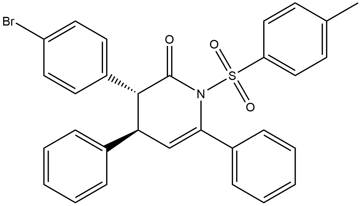 (3R,4R)-3-(4-Bromophenyl)-3,4-dihydro-1-[(4-methylphenyl)sulfonyl]-4,6-diphenyl-2(1H)-pyridinone Structure