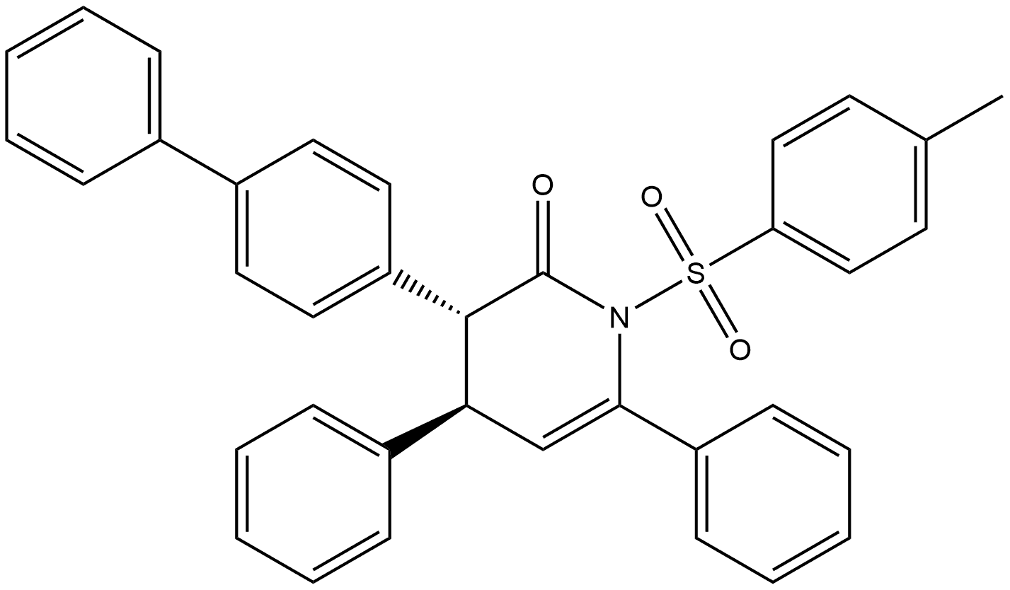 (3R,4R)-3-[1,1′-Biphenyl]-4-yl-3,4-dihydro-1-[(4-methylphenyl)sulfonyl]-4,6-diphenyl-2(1H)-pyridinone Structure