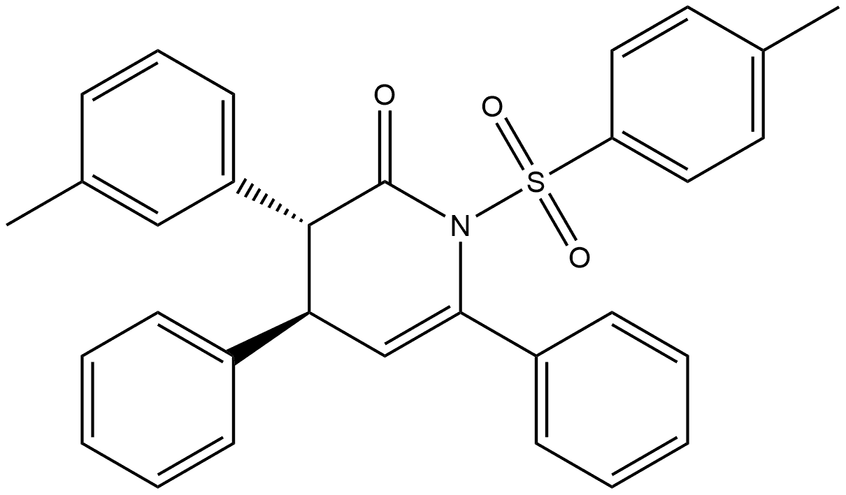 (3R,4R)-3,4-Dihydro-3-(3-methylphenyl)-1-[(4-methylphenyl)sulfonyl]-4,6-diphenyl-2(1H)-pyridinone Structure