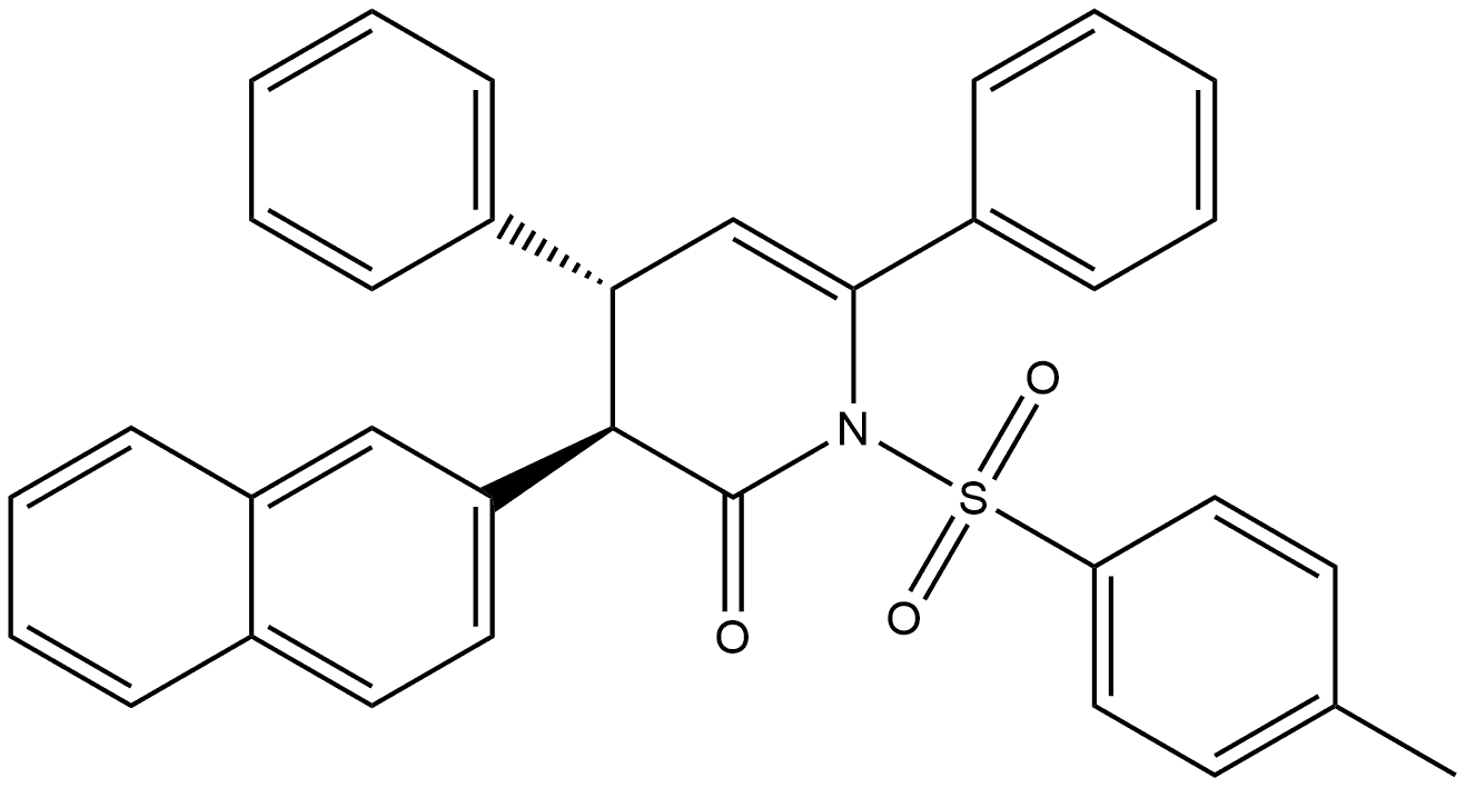 (3R,4R)-3,4-Dihydro-1-[(4-methylphenyl)sulfonyl]-3-(2-naphthalenyl)-4,6-diphenyl-2(1H)-pyridinone Structure